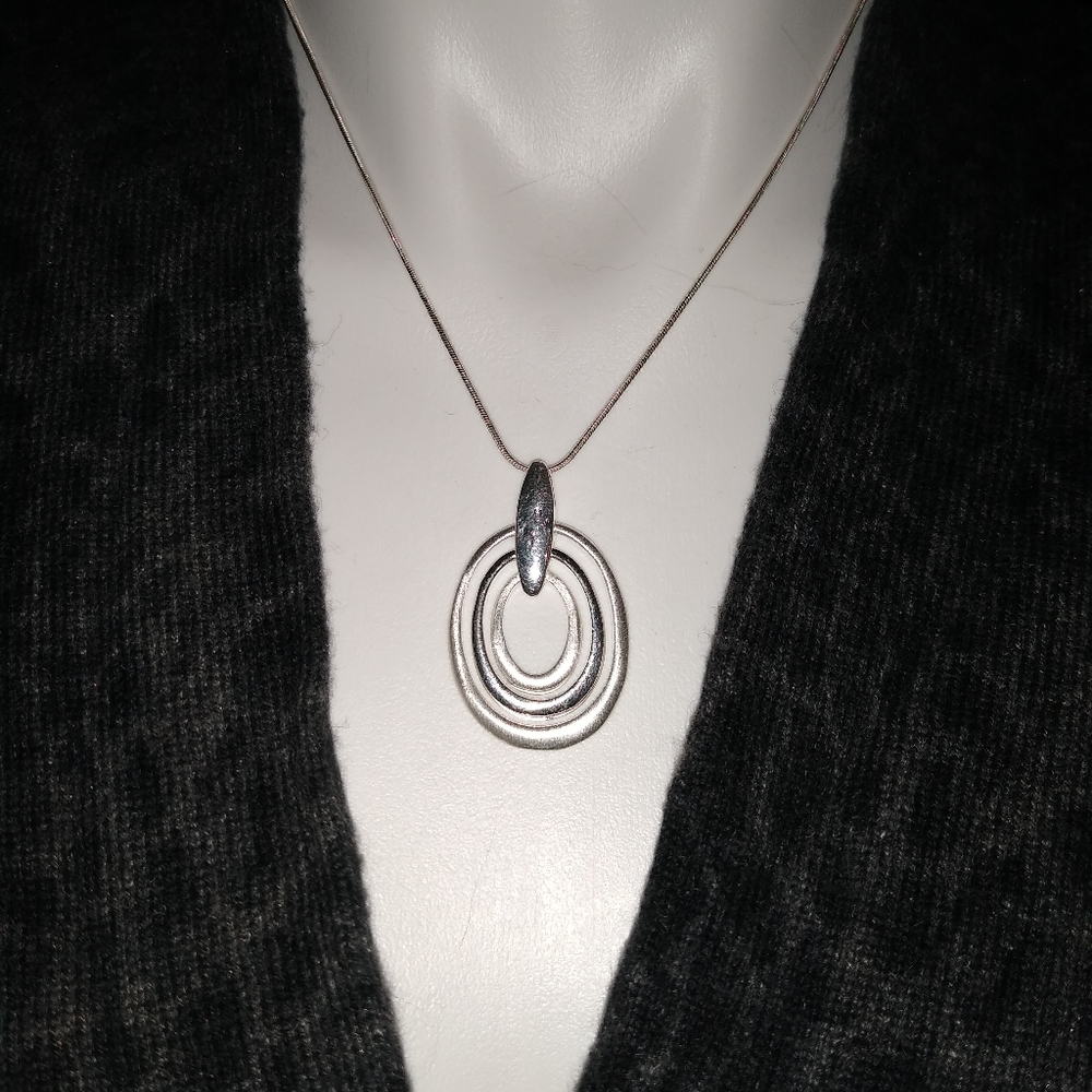 Sterling Silver Oval Necklace
